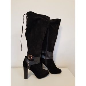 Torrid Suede Harness Heel Boots